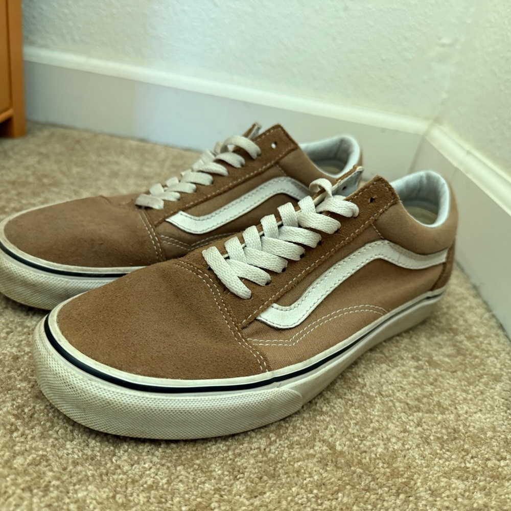 Vans Classic Tan and White Sneakers